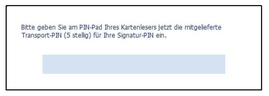 Signatur-PIN eingeben