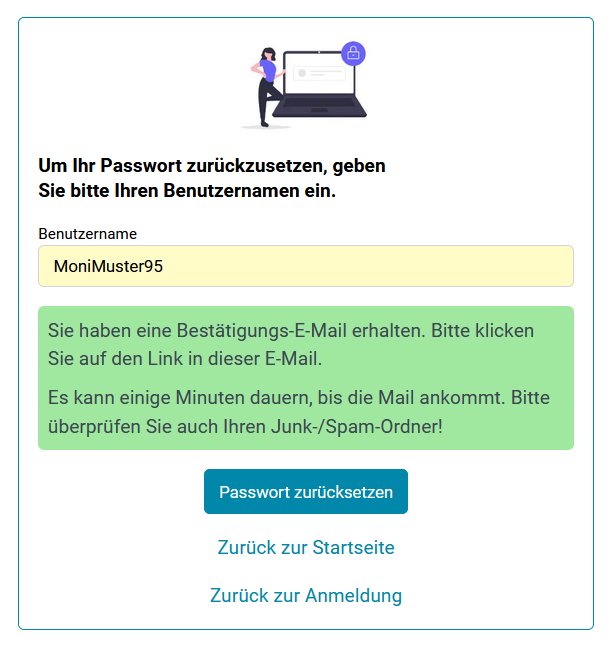 Ankündigung Bestätigungsmail
