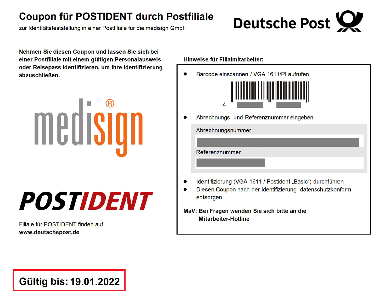 POSTIDENT-Coupon